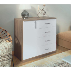 Сучасний Комод №4 - 1Д+4Я Сонома трюфель ЛДСП (9000х450х850 мм)  Київський Стандарт