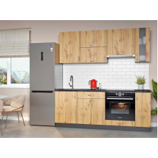 Кухня пряма Діана 2.0 м Фасад ЛДСП Дуб Аппалаччі Київський Стандарт