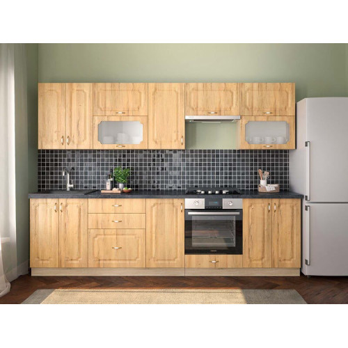 Кухня Donna 2.8 м — простора пряма кухня з фасадом МДФ від Київського Стандарту