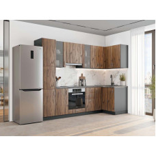 Кухня кутова Ліора 3,8 м Фасад ЛДСП Дуб Ліворно Київський Стандарт