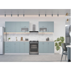 Кухня пряма Мілана софт 2.6 м Фасад МДФ Ніагара мат. Київський Стандарт