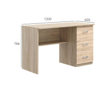 Стіл письмовий Е-04 ЛДСП Білий структурний Київський Стандарт