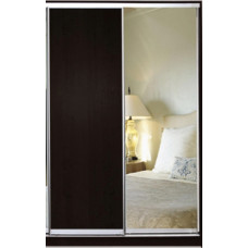 Шафа-купе дводверний фасад ДСП + дзеркало 100х60Х240 см полиці + платтяне