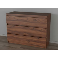 Комод - 10 (75х100х40 см.) три висувні шухляди, колір Горіх лісовий