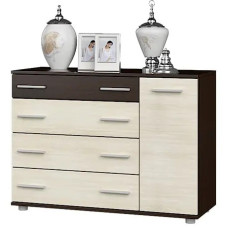 Комод для спальні з 4-ма ящиками К-3 (телескопи) Венге + дуб молочний Еверест Комод для спальні з 4-ма ящиками К-3 (телескопи) Венге + дуб молочний Еверест